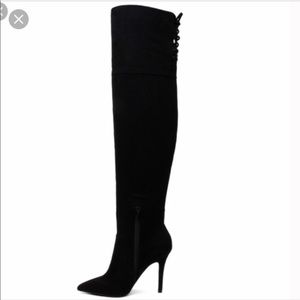 Fraella Over the Knee Black Suede Boot